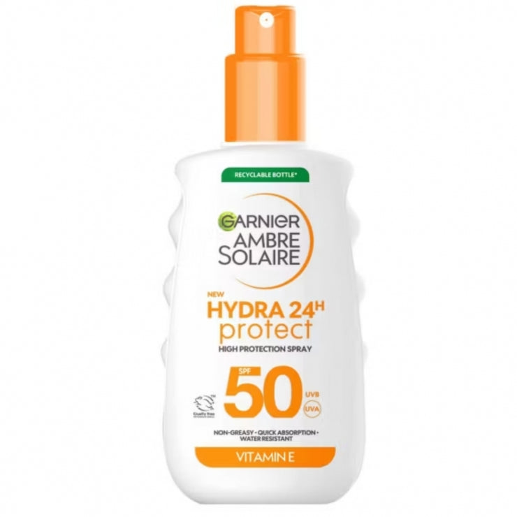Garnier Ambre Solaire Hydra 24h protect sauļošanās aizsardzības sprejs UVA/UVB SPF50 150ml