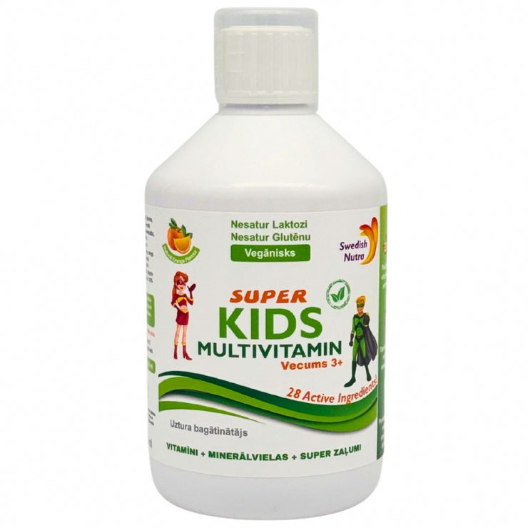 Swedish Nutra Multivitamin Super Kids multivitamīni 500ml